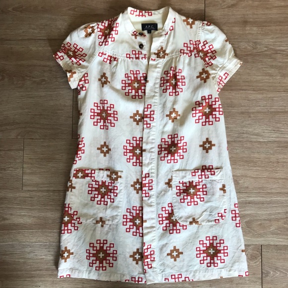 Mod A.P.C. Shift Dress Southwestern Print - Picture 2 of 3
